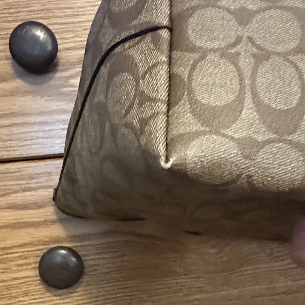 Coach Tan and Brown Signature Tote - Picture 7 of 9